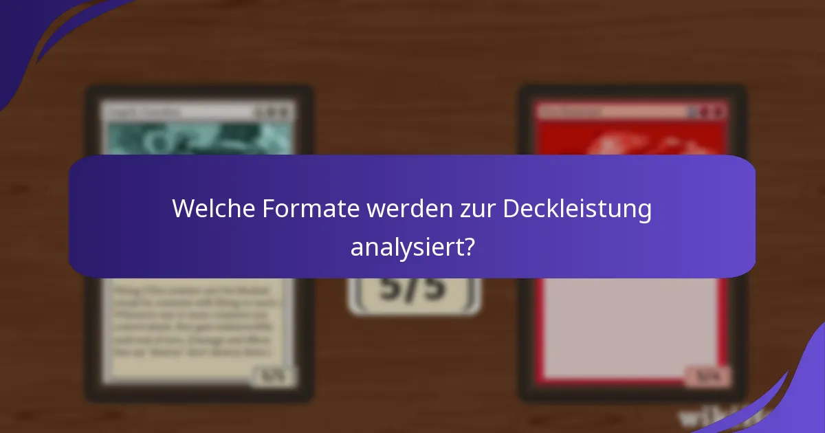 Was sind die Schlüsselfaktoren erfolgreicher Decks?